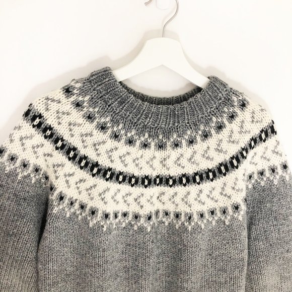 Vintage Fair Isle Knit Classic Crew Neck Sweater - Picture 4 of 7